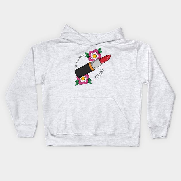 Your Lipstick Taste Like C.caine Kids Hoodie by s-ocean